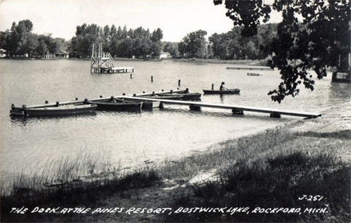 The Pines at Bostwick Lake - Vintage Post Card (newer photo)